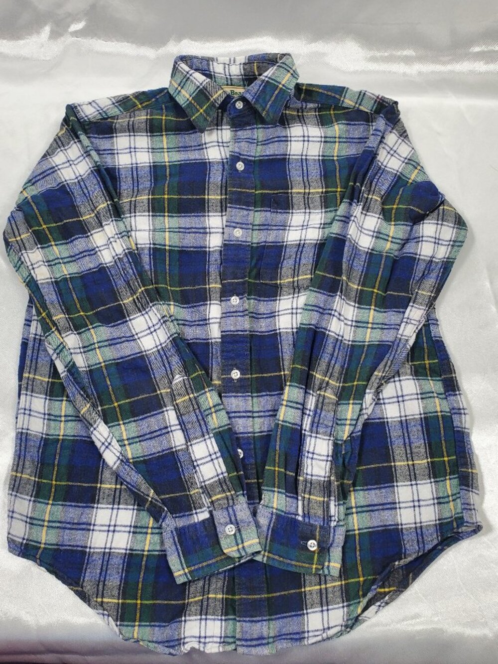 Vintage 90s L.L.Bean Plaid Flannel Shirt Women’s 14 Made USA
